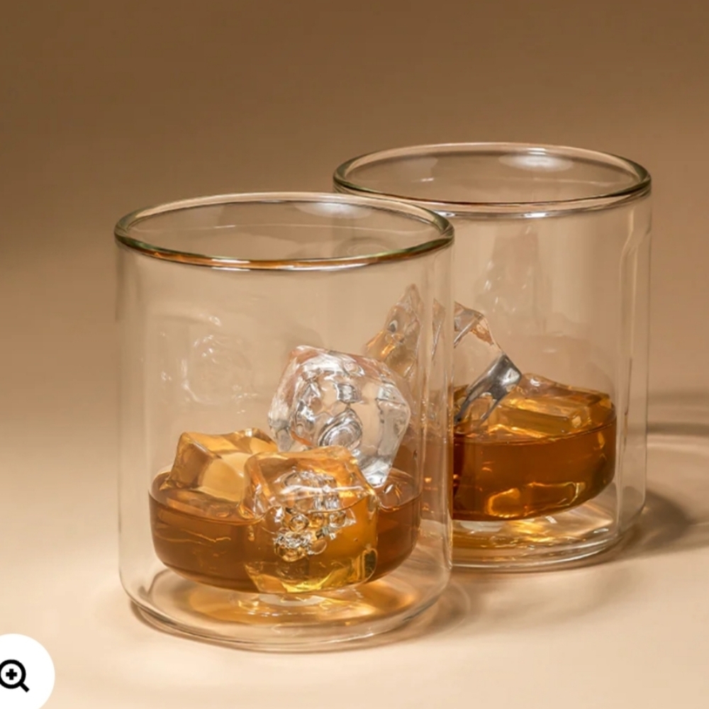 Corkcicle Rocks Glass Set of 2 in box Clear 12oz Double Walled for Hot or Cold - Picture 5 of 5